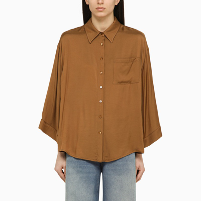 Shop Federica Tosi | Brown Viscose Shirt