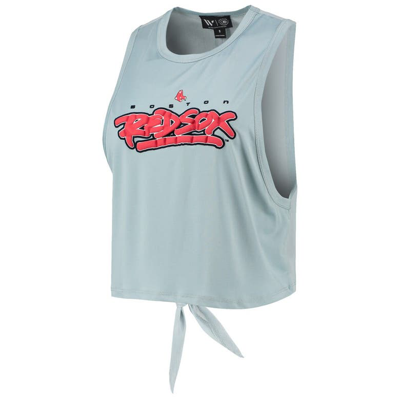 Shop The Wild Collective Light Blue Boston Red Sox Open Back Twist-tie Tank Top
