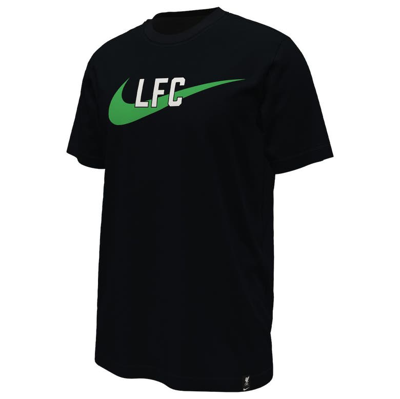 Shop Nike Black Liverpool Swoosh T-shirt
