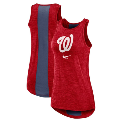 Shop Nike Red Washington Nationals Dri-fit Performance Right Mix High Neck Tank Top