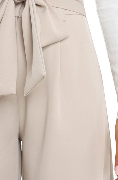 Petal And Pup Kieran Tie Waist Wide Leg Pants In Beige