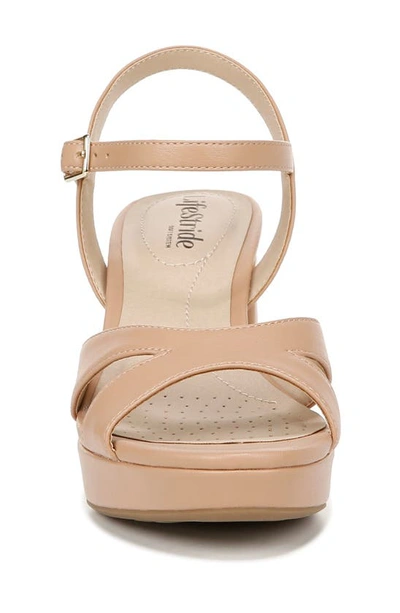 Lifestride Last Dance Womens Ankle Strap Open Toe Heels In Siena