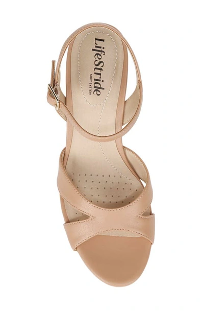 Lifestride Last Dance Womens Ankle Strap Open Toe Heels In Siena