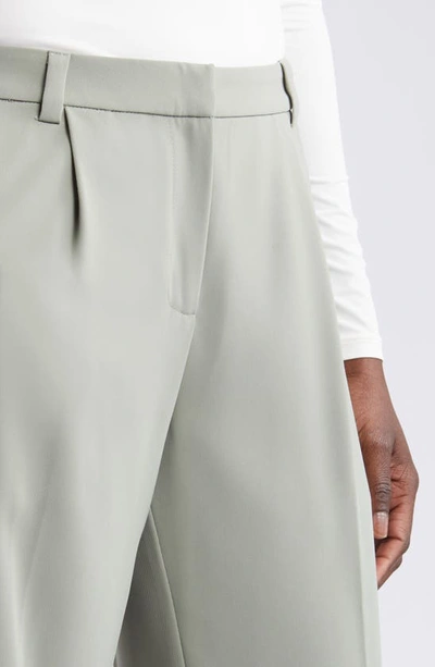 Open Edit Pleated Mid Rise Trousers In Green Halo