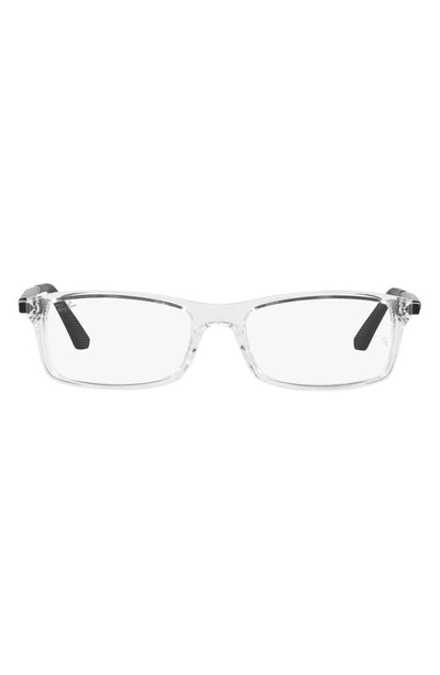 Shop Ray Ban 56mm Rectangular Optical Glasses In Transparent