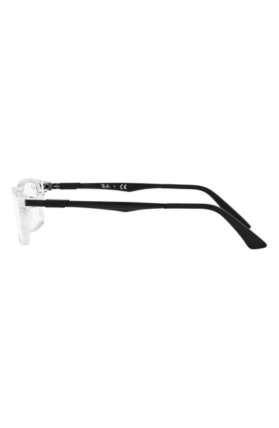 Ray Ban 56mm Rectangular Optical Glasses In Transparent