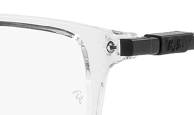 Ray Ban 56mm Rectangular Optical Glasses In Transparent