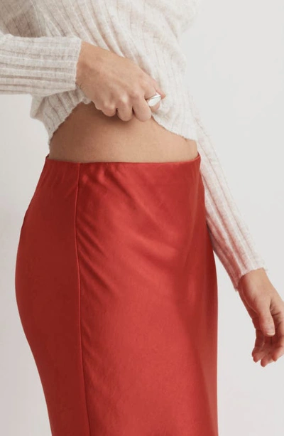 Shop Madewell Layton Midi Slip Skirt In Wild Poppy