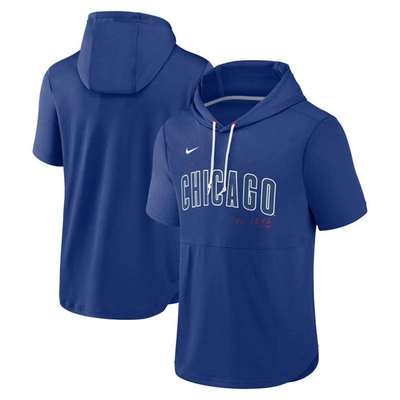 Shop Nike Royal Chicago Cubs Springer Short Sleeve Team Pullover Hoodie