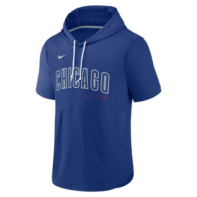 Shop Nike Royal Chicago Cubs Springer Short Sleeve Team Pullover Hoodie