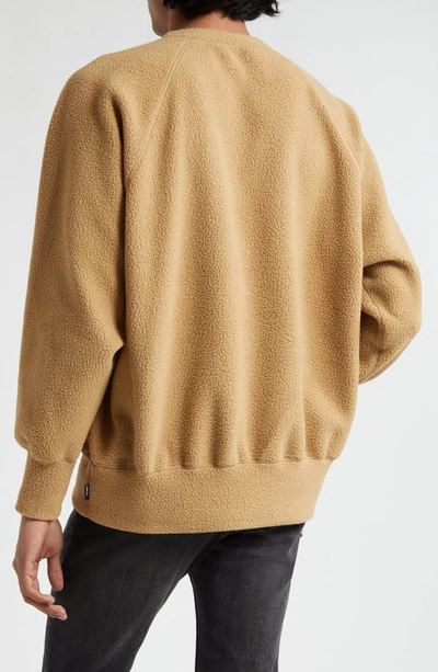 Shop Undercover Happy Oversize Fleece Crewneck Sweatshirt In Beige