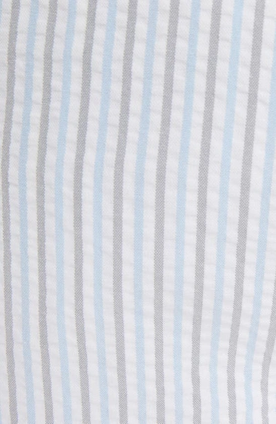 Shop Thom Browne Stripe Seersucker Board Shorts In Medium Grey