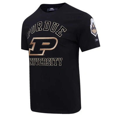 Shop Pro Standard Black Purdue Boilermakers Classic Stacked Logo T-shirt