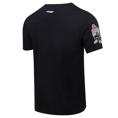 Shop Pro Standard Black Purdue Boilermakers Classic Stacked Logo T-shirt