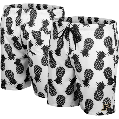 Shop Colosseum White Purdue Boilermakers Pineapples Swim Shorts