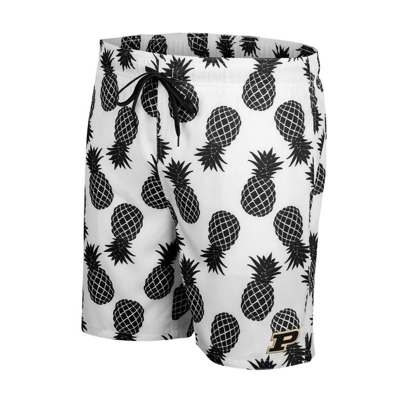 Shop Colosseum White Purdue Boilermakers Pineapples Swim Shorts