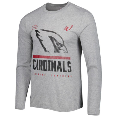 Shop New Era Heathered Gray Arizona Cardinals Combine Authentic Red Zone Long Sleeve T-shirt In Heather Gray