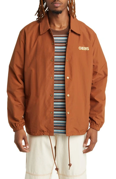 Shop Checks Butterfly Logo Graphic Nylon Jacket In Toasted Coconut