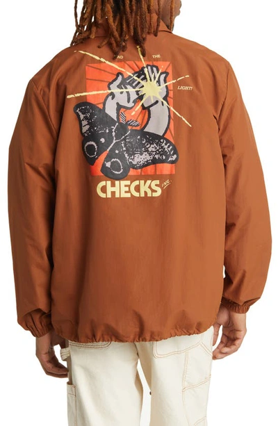 Shop Checks Butterfly Logo Graphic Nylon Jacket In Toasted Coconut