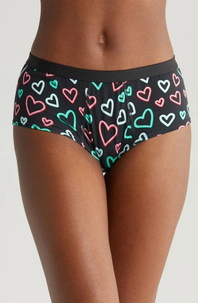 Shop Meundies Cheeky Briefs In Electric Hearts