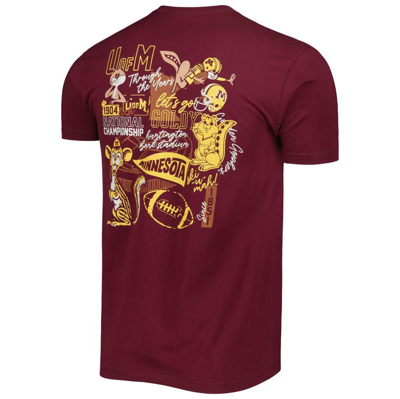 Shop Image One Maroon Minnesota Golden Gophers Vintage Through The Years Two-hit T-shirt