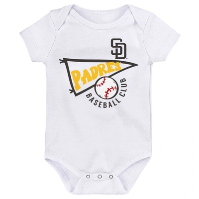 Shop Outerstuff Infant Gold/white/heather Gray San Diego Padres Biggest Little Fan 3-pack Bodysuit Set