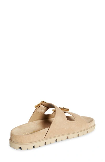 Shop Prada Double Strap Sandal In Ecru