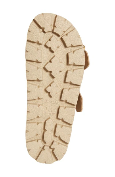 Shop Prada Double Strap Sandal In Ecru