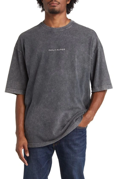 Shop Daily Paper Roshon Cotton T-shirt In Grey Flannel