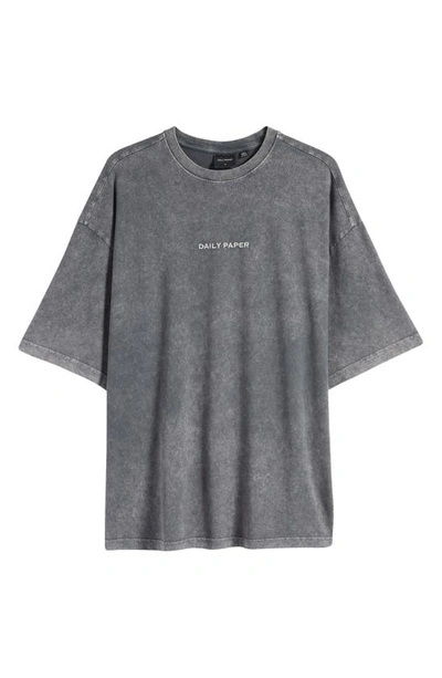 Shop Daily Paper Roshon Cotton T-shirt In Grey Flannel