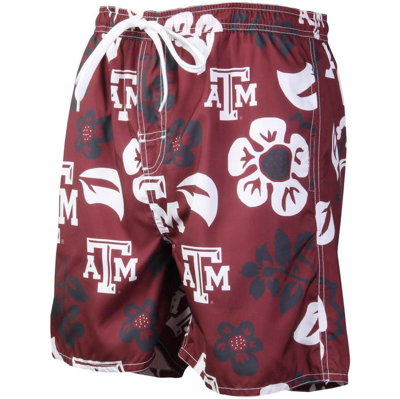 Shop Wes & Willy Maroon Texas A&m Aggies Floral Volley Logo Swim Trunks