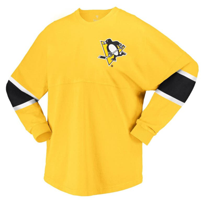Shop Fanatics Branded Gold Pittsburgh Penguins Jersey Long Sleeve T-shirt