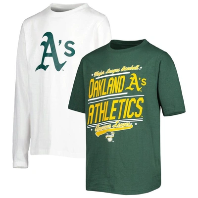 Shop Stitches Youth  Green/white Oakland Athletics Combo T-shirt Set