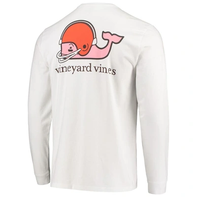 Shop Vineyard Vines White Cleveland Browns Whale Helmet Long Sleeve T-shirt