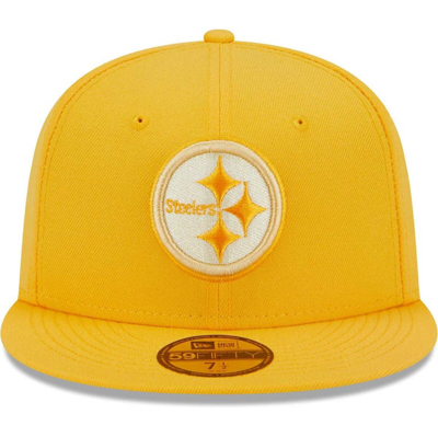 Shop New Era Gold Pittsburgh Steelers Monocamo 59fifty Fitted Hat