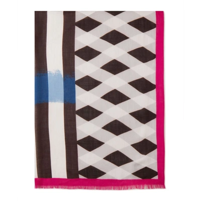 Shop Mulberry Hand-painted With Vichy Rectangular Scarf In Multi