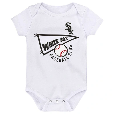 Shop Outerstuff Infant Black/white/heather Gray Chicago White Sox Biggest Little Fan 3-pack Bodysuit Set