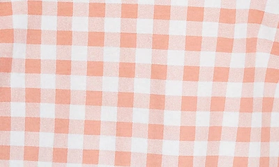 Shop Court & Rowe Gingham Short Sleeve Cotton Knit Top In Cheeky Peach