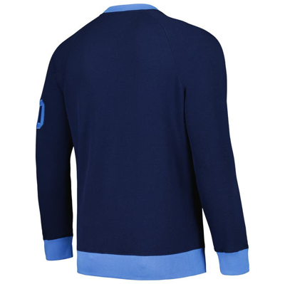 Shop Tommy Hilfiger Navy Tennessee Titans Reese Raglan Tri-blend Pullover Sweatshirt