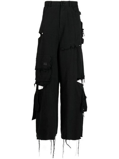 Shop Natasha Zinko Cut-out Cargo Jeans - Women's - Hemp In Black