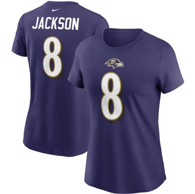 Shop Nike Lamar Jackson Purple Baltimore Ravens Name & Number T-shirt