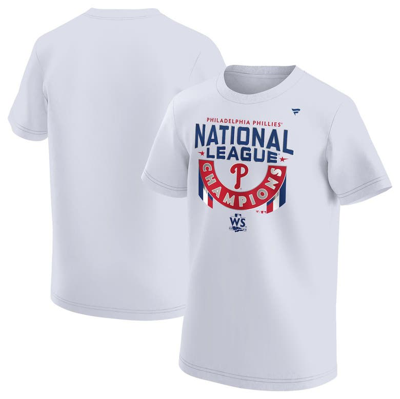Shop Fanatics Youth  Branded White Philadelphia Phillies 2022 National League Champions Locker Room T-shir