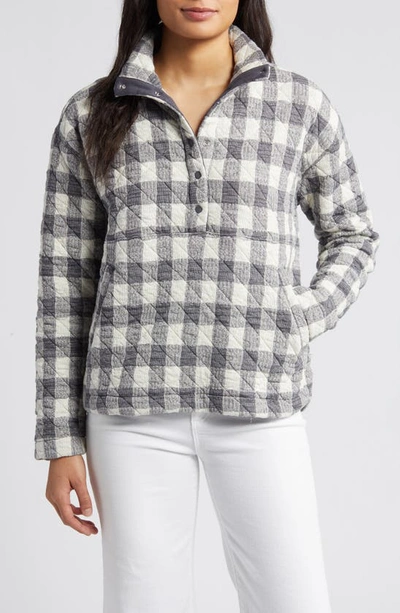 Shop Marine Layer Quilted Snap Placket Pullover In India Ink