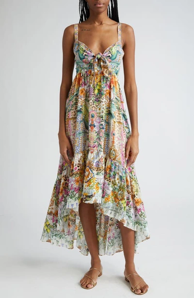 Shop Camilla Flowers Of Neptune Tie Front High Low Dress