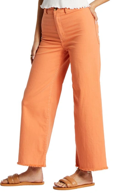Shop Billabong Free Fall Stretch Crop Wide Leg Pants In Orange Kiss