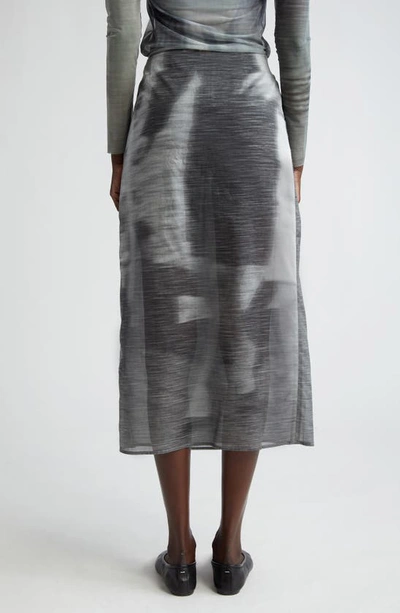 Shop Elliss Dancing Organic Cotton Voile Wrap Ankle Skirt In Grey Print Multi