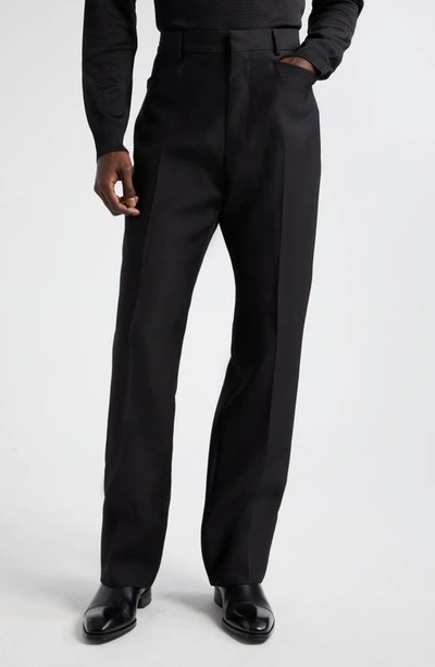 Shop Tom Ford Atticus Wool & Silk Organza Trousers In Black