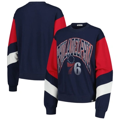 Shop 47 ' Navy Philadelphia 76ers 2023/24 City Edition Nova Crew Sweatshirt In Gray