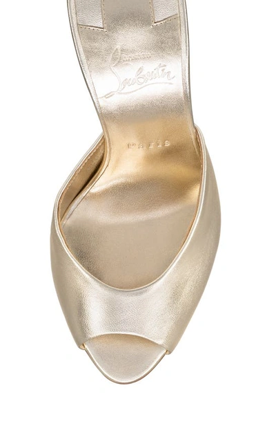 Shop Christian Louboutin Me Dolly Peep Toe Slide Sandal In Sahara/ Gold