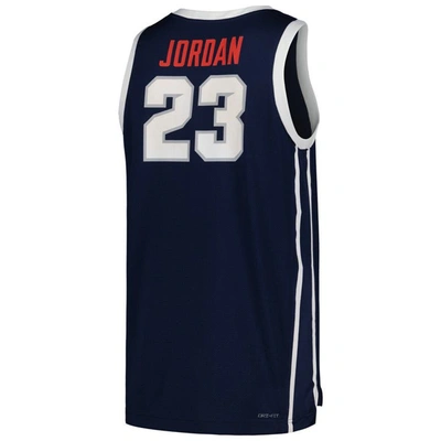 Shop Jordan Brand Michael Jordan Navy Howard University Bisons Replica Basketball Jersey